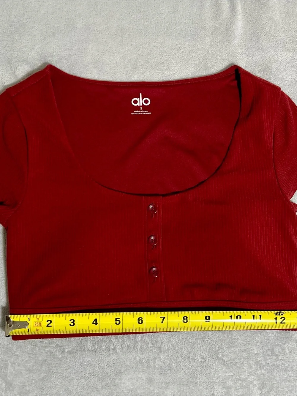 NWOT! Alo Blissful Henley Bra Top. Color Cranberry. Size S - Picture 10 of 16